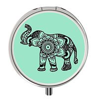Pill Box, Medicine Case for Purse, 3 Division Mini Size Daily Use Drug Case for Travel/Purse/Pocket Cute - elephant