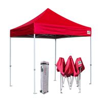 Eurmax 8x8 Feet Ez Pop up Canopy, Outdoor Canopies Instant Party Tent, Commercial Gazebo Bonus Roller Bag (Red)