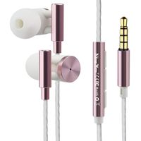 Earbuds KingYou Earbuds Wired in Ear Headphones Extra Bass Noise-Isolating Earphones with Microphone and Volume Control for iPhone iPad iPod Android MP3 Player Tablet Laptop Rose Gold
