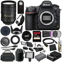Nikon D850 DSLR Camera + Nikon AF-S NIKKOR 28-300mm f/3.5-5.6G ED VR Lens + 77mm 3 Piece Filter Set + 256GB SDXC Card + Professional 160 LED Video Light Studio Series + Mini HDMI Cable Bundle