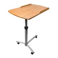 MH GLOBAL Foldable Laptop Desk Cart Over Bed Hospital Table Stand 26-40 Inch Adjustable Angle and Height Rolling