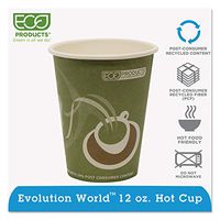 Eco-Products44; Inc. EPBRHC12EW Evolution World 24% PCF Hot Drink Cups44; Sea Green44; 12oz44; 1000/Carton
