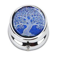 Guojew Tree of Life Custom Fashion Round Pill Box Tablet Holder Pocket Purse Organizer Case Decoration Box