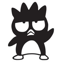 Badtz Maru Waving - Vinyl - 4" tall (Color BLACK) decal laptop tablet skateboard car windows stickers