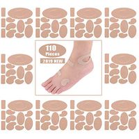 Moleskin Tape Flannel Adhesive Pads Heel Stickers Blister Prevention Pads Anti-wear Heel Pads for Feet Fabric Padding 110 Pieces 11 Shapes