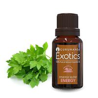 Energy Essential Oil Synergy Blend - GuruNanda - Therapeutic Grade - Cardamom, Black Pepper, Turmeric, Ginger, Lemon, Fenugreek, Cumin, Coriander, Nutmeg & Peppermint Essential Oils - 10ml