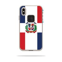 MightySkins Skin Compatible With LifeProof FRE iPhone XS Max Case - Dominican Flag | Protective, Durable, and Unique Vinyl Decal wrap cover | Easy To Apply, Remove, and Change Styles | Made in the USA