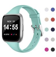 Acrbiutu Bands Compatible with Fitbit Versa, Slim Thin Replacement Narrow Silicone Sport Accessory Strap Wristband Compatible for Fitbit Versa Smart Watch