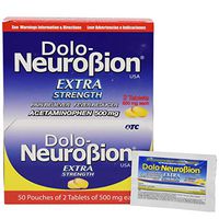 Dolo Neurobion - Pain Reliever, Fever Reducer, Extra Strength, Fuerte, Alivia el Dolor, Reduce la Fiebre Dispenser 50 x 2 Tablets