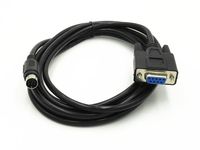 XJS 8P Mini Din Male to Female DB9 RS232 PLC Programming Adapter Cable 10Ft (DB9 RS232)