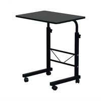 Azadx Side Table, Laptop Stand Adjustable Computer Standing Desk Portable Cart Tray Side Table with 4 Wheels for Bed Sofa Hospital Reading Eating (Black 23.62'' x 15.75'')