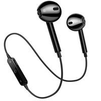 Bluetooth Sport Headphones, Wireless Earbuds with HD Mic Bluetooth 4.2 and Secure Fit Noise Isolating Headsets Sweatproof in Ear Earphones for Running Gym Workout-Black