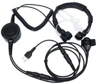 SUNDELY Military Grade Tactical Throat Mic Headset/Earpiece with Big Finger PTT for Icom 2 Two Way Radio Walkie Talkie 2 Pin Jack IC-02A IC-02AT IC-02E IC-02N