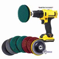 Jpettie 4 Inch Scrub Pads Drill Brush Cleaning Scrub Sponge Scouring Pad for Tile Bathroom Bathtub Floor Kitchen Scrub Brush Cleaning Kits 6 Pack