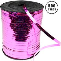 500 Yards Rose Red Crimped Curling Ribbon Shiny Metallic Balloon String Roll Gift Wrapping Ribbon for Party Festival Art Craft Decor Florist Flowers Decoration