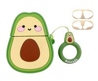 Airpods Case MEIQING Cute Avocado Silicone Cover for Airpods 1 2 Charging Case with Dust Guard for Airpods Case Earphones Accessorie Great Gift