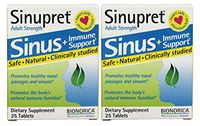 Sinupret Adult Strength Sinus + Immune Support All Natural, Fast Acting Herbal Nasal Passage & Immunity Boost Supplement with Verbena & Elder Flower - 25 Tablets (Pack of 2)