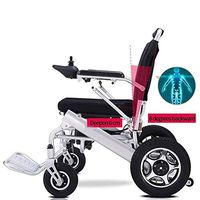 ZXOIHH Deluxe Electric Wheelchair Motorized Fold Foldable Power Wheel Chair, Lightweight Folding Carry Electric Wheelchair, Powerful Dual Motor