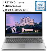 lenovo Ideapad L340 15.6" FHD TN Anti-Glare LCD Laptop, Intel Core i5-8265U Processor up to 3.9GHz, 16GB RAM, 256GB Solid State Drive, HDMI, USB 3.0x2. USB 3.0 Type C x1, DVD, Windows 10, Gray/Silver