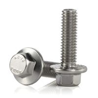 M6-1.0 x 25mm Flanged Hex Head Bolts Flange Hexagon Screws, Stainless Steel A2-70, DIN 6921, 25 PCS