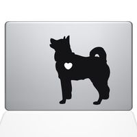 The Decal Guru I Love My Akita Decal Vinyl Sticker, 13" MacBook Pro (2016 & Newer Models), Black (1478-MAC-13X-BLA)