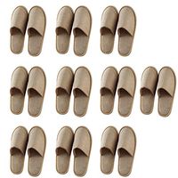 Fitlyiee Non-slip Unisex Slippers Flax Breathable Guests Slipper for Men Women (10 Pack, Yellow)