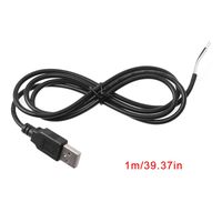 Honqaour 5V USB 2.0 Male Jack 2 Pin 2 Wire Power Charge Cable Cord Connector DIY 1m Wire