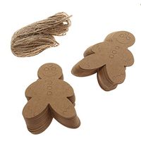OULII 100pcs Kraft Paper Tags Christmas Snowman Gift Tag with Hemp Ropes for Christmas Wedding Favor Party Gift
