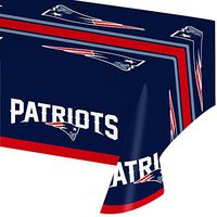 Creative Converting Officially Licensed NFL Plastic Table Cover, 54x102, New England Patriots