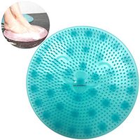 Foot Brush Massager SOLIFEGOBLE | Non Slip Shower Mats Bath Tub Mat with Suction Cups | Silicone Foot Acupressure Brush Pad | Foot Cleaner Exfoliator Pads (Dark Blue)