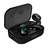Holiper True Wireless Earbuds Bluetooth 5.0 Headphones with Mic, Cordless HD Stereo Earphones for Apple iPhone Android Samsung Cell Phones, IPX5 Waterproof TWS Earpods for Sports and Workout, Black