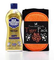 Bar Keepers Friend Liquid Cleanser 13 OZ with Foxtrot Cleaning Kit (Tiger Pack)