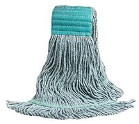 M2 Professional Swinger Synthetic Green Small Looped-End Mop Replacement Head, 5" Headband - Case of 12 - For Industrial, Commercial & Home use, Hardwood, tile, etc.