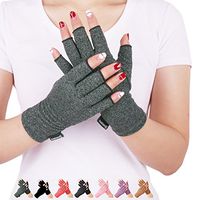 Arthritis Compression Gloves Fitness Gloves Relieve Pain from Rheumatoid, RSI,Carpal Tunnel, Hand Gloves Fingerless for Computer Typing and Dailywork, Support for Hands and Joints (Gray, Large)