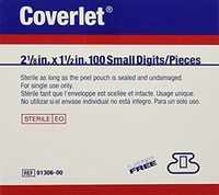 BSN Medical 01306 Coverlet Fabric Adhesive Bandage, Latex Free, Fingertip, Small (Pack of 100)
