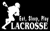 CCI Eat Sleep Play Lacrosse Decal Vinyl Sticker|Cars Trucks Vans Walls Laptop| White |7.5 x 4.5 in|CCI1270