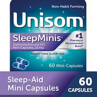 Unisom SleepMinis, Nighttime Sleep-aid, Diphenhydramine HCI, 60 Mini-Capsules (Pack of 6)
