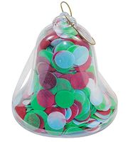 Bath Soap Confetti in Bell-Shaped Ornament - Floral Scent, Holiday Color Flakes.