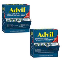 50 Packets of 2 Capsules Pain Reliever/Fever Reducer Coated Tablet, Individually Sealed, 200mg Ibuprofen, Temporary Pain Relief, Travel Pack (2 Pack)