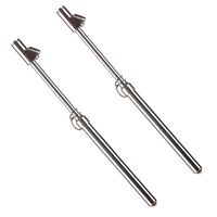 CZC AUTO Tire Pressure Gauge, Straight-on Foot Dual Head Chucks Auto Service Gage, Heavy Duty Air Gauge 10-150PSI 100-1000KPa for Car Truck RV Van (2 Packs, Silver)