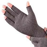 Arthritis Compression Gloves Fingerless Anti-Slip Alleviate Rheumatoid Pains, Ease Muscle Tension, Relieve Carpal Tunnel Ache for Women and Men (Gray, Small)