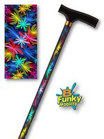 Adjustable Stylish T Handle Aluminum Walking Cane Self Adjusting Tropical Floral