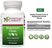 Magnesium Citrate | Readily Soluble Form of Magnesium | 150MG | Supports Energy Production Heart and Lung Function & Metabolism of Sugar and Carbs | 90 vegetarian capsules