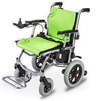 NADAENW Lightweight Electric Wheelchair Open Quick Folding Lightest Compact with Electric Power Or Manual Wheelchairs 12 Miles Range Green