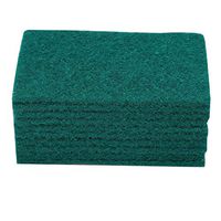 uxcell 10pcs Scouring Pad Non-Scratch Scouring Sponge Scrub Pad 6"x4" For Scouring Kitchen, Dishwashing, Green 1