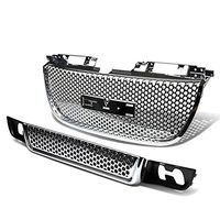 For 07-12 GMC Yukon ABS Plastic Round Mesh Style Front Upper+Lower Grille (Chrome) - GMT900
