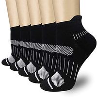 5 Pairs Copper Compression Ankle Socks Women & Men Sport Plantar Fasciitis Arch Support - Best For Athletic &Travel