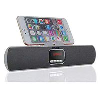 LarKoo Ultra Portable Wireles Rechargeable Handsfree Bracket Bluetooth Speaker Stereo System Phone Holder Mount Stand for Android Smartphones and Tablets iPad iPhone 5S 6 6S 7 8 Plus X (White)