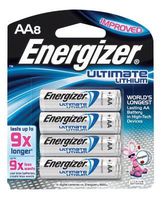 Energizer Ultimate e2 1.5 Volt AA Cylindrical Lithium Battery (12 Packs)
