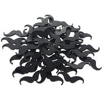 Chalkboard Wooden Mustache, 1-3/4-inch, 100-pack